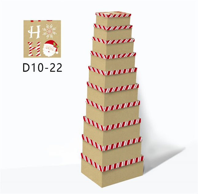 10 - Piece Nested Christmas Gift Box Set – Assorted Sizes - Ustore