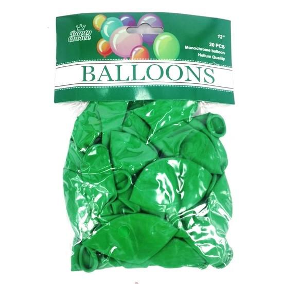 BALLOON 12" 20PC GREEN - Ustore