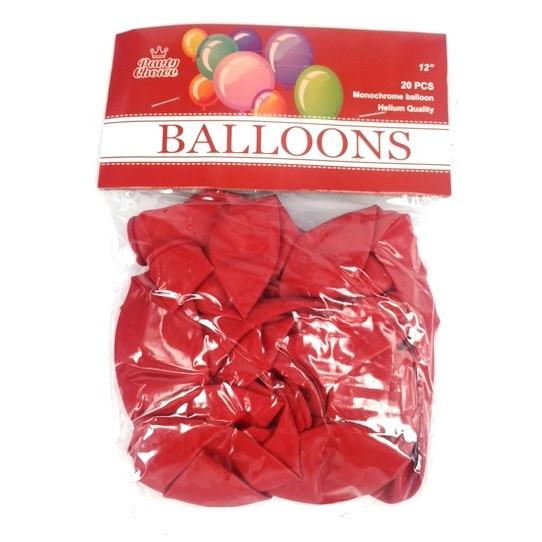 BALLOON 12" 20PC RED - Ustore