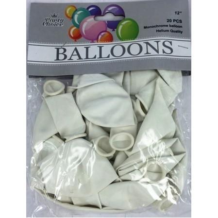 BALLOON 12' 20PC WHITE - Ustore