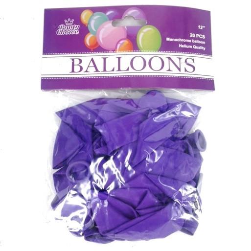 BALLOONS 12" 20PC PURPLE - Ustore