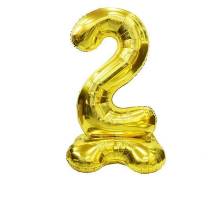 Giant Gold 50" Stand Up Foil Air Filled Balloon Number 2 - Ustore