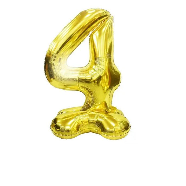 Giant Gold 50" Stand Up Foil Air Filled Balloon Number 4 - Ustore