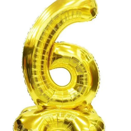 Giant Gold 50" Stand Up Foil Air Filled Balloon Number 6 - Ustore