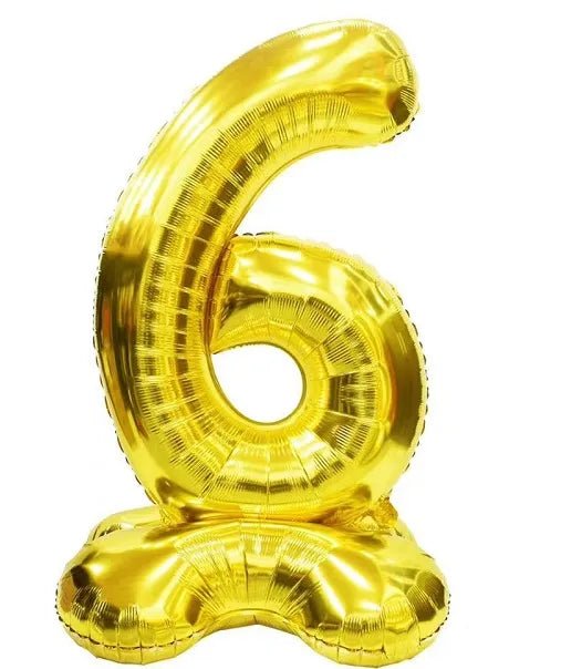Giant Gold 50" Stand Up Foil Air Filled Balloon Number 6 - Ustore