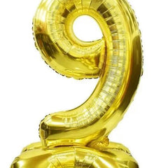 Giant Gold 50" Stand Up Foil Air Filled Balloon Number 9 - Ustore