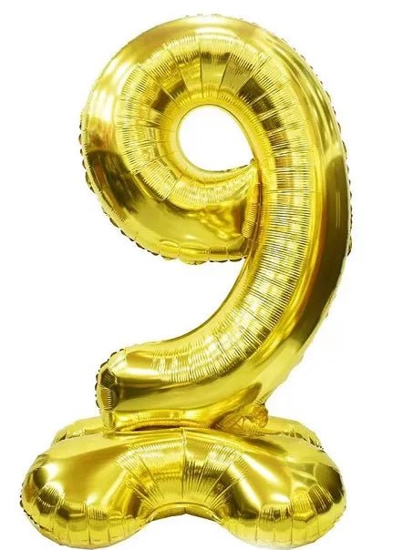 Giant Gold 50" Stand Up Foil Air Filled Balloon Number 9 - Ustore